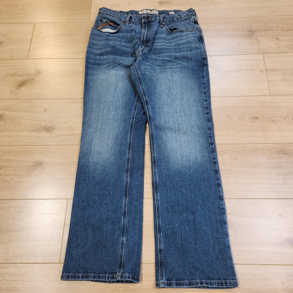 Ariat M4 Legacy Bootcut Jeans Mens 34x32 Blue Med Wash Relaxed Stretch Denim